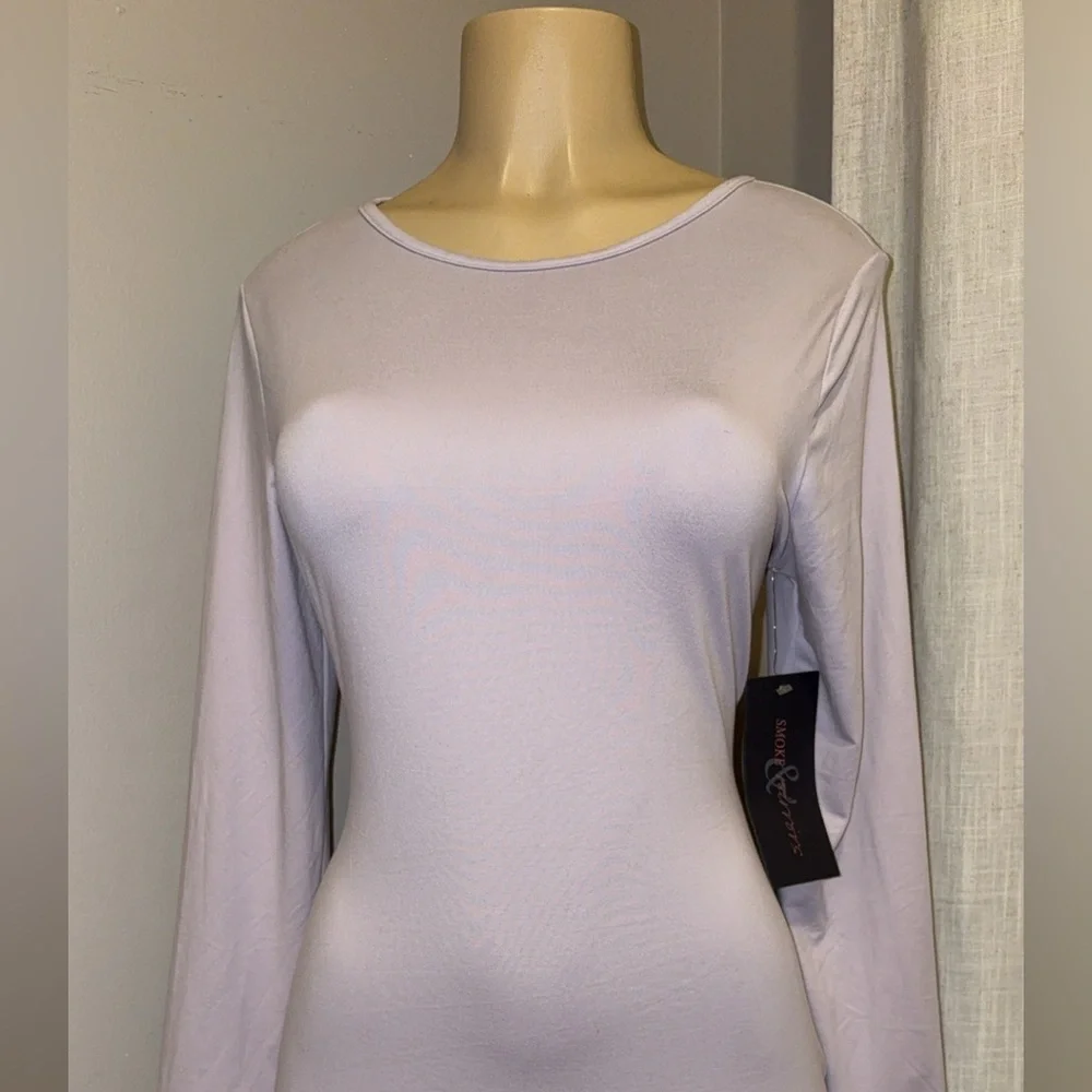 Elegant Lavender Long Sleeve Dress - Picture 5 of 5